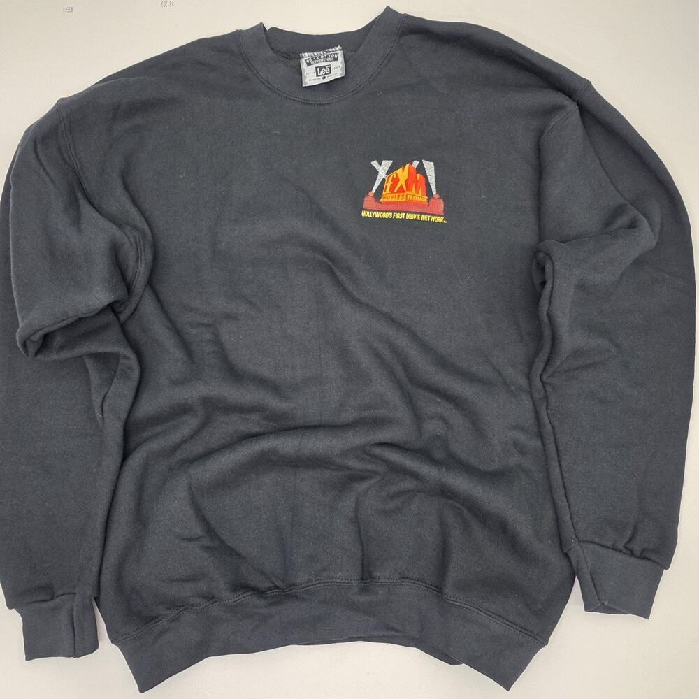 Vintage Lee Ultraweight Sweatshirt FX Movies Mens L Black Embroidered Pullover
